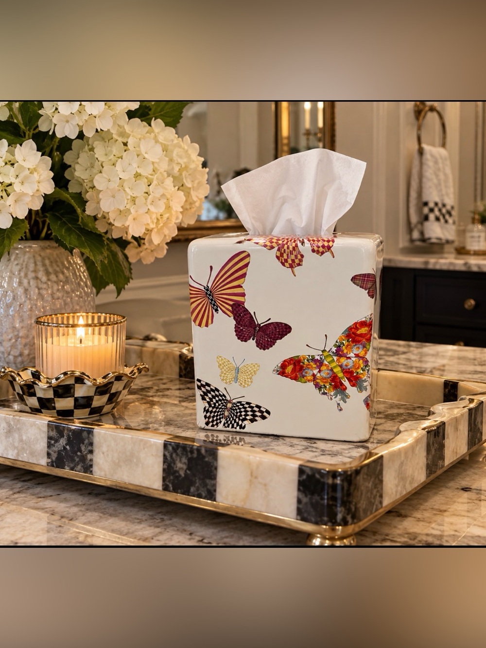 Mackenzie-Childs tissue box cover